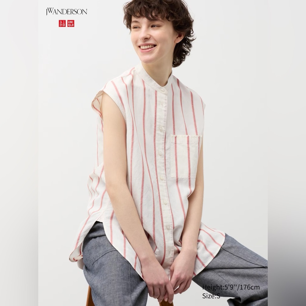 NWT Uniqlo jwanderson collaboration linen blend sleeveless long shirt oversized